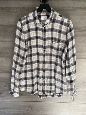 SAMSOE Liam Linen Shirt Mens Plaid